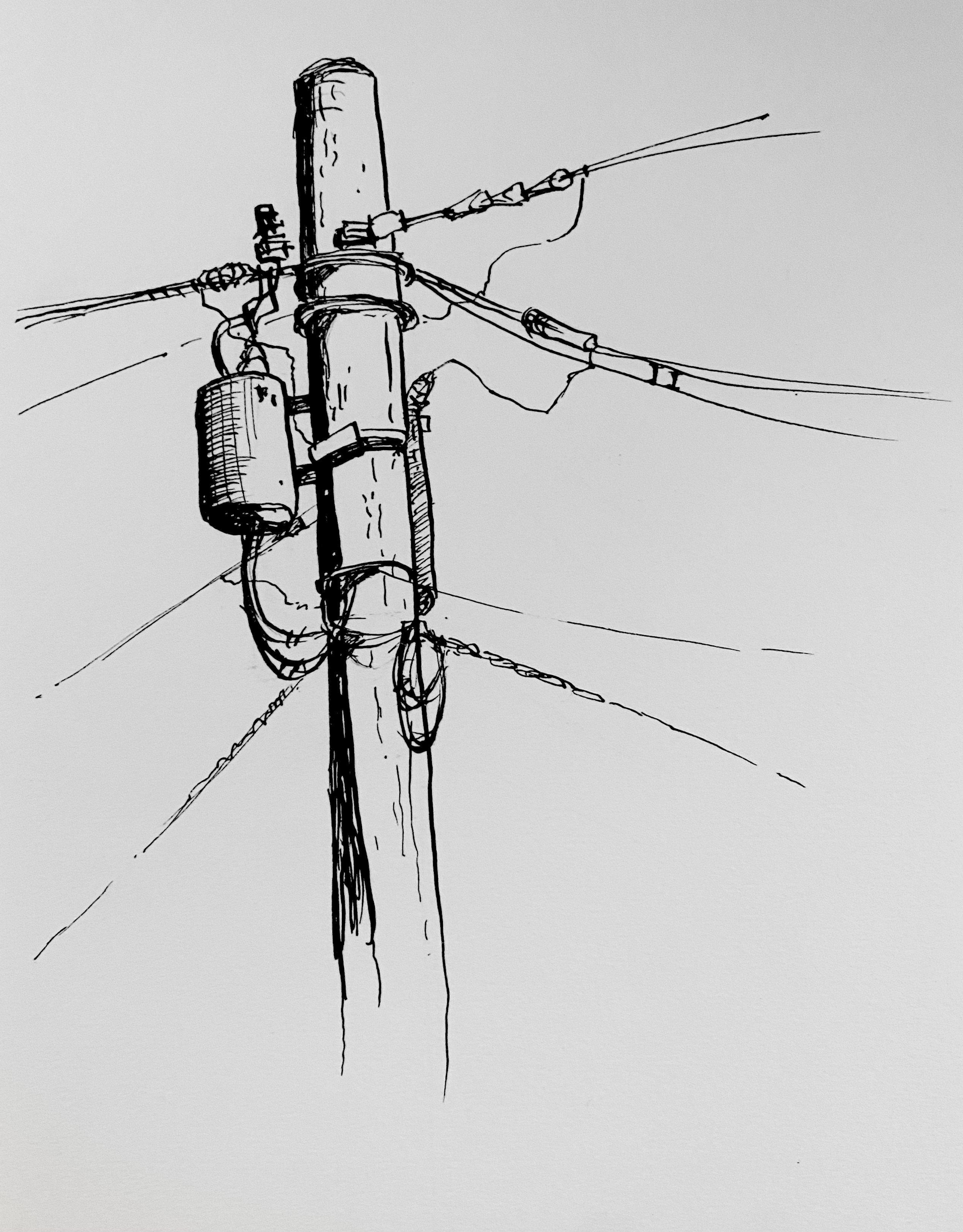 Ink telephone pole study